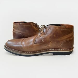 Steve Madden Men's Harken Boot Size 9 Lace-Up, Brown Leather